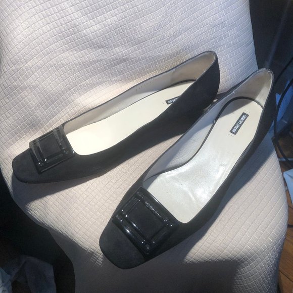 Giorgio Armani women black loafers/flats, sz 9